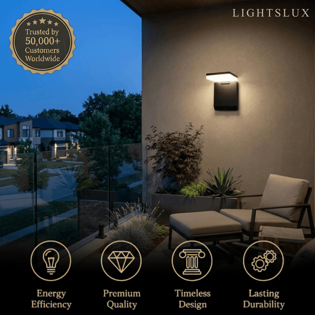 Modern Solar Outdoor Wall Lamp Acrylic with Motion Sensor (Waterproof) - Flindria