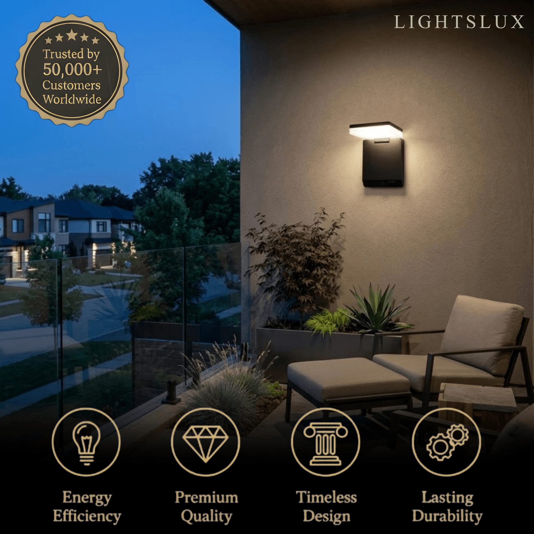 Modern Solar Outdoor Wall Lamp Acrylic with Motion Sensor (Waterproof) - Flindria