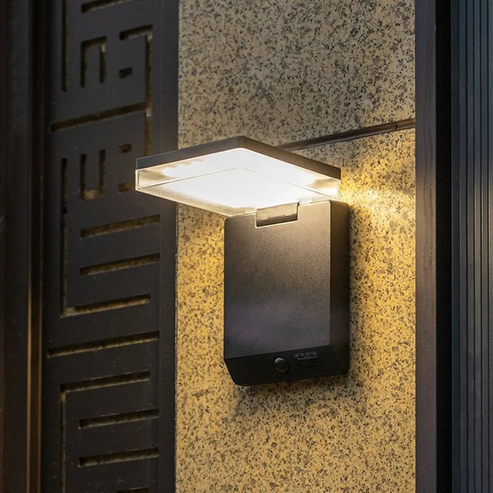 Modern Solar Outdoor Wall Lamp Acrylic with Motion Sensor (Waterproof) - Flindria