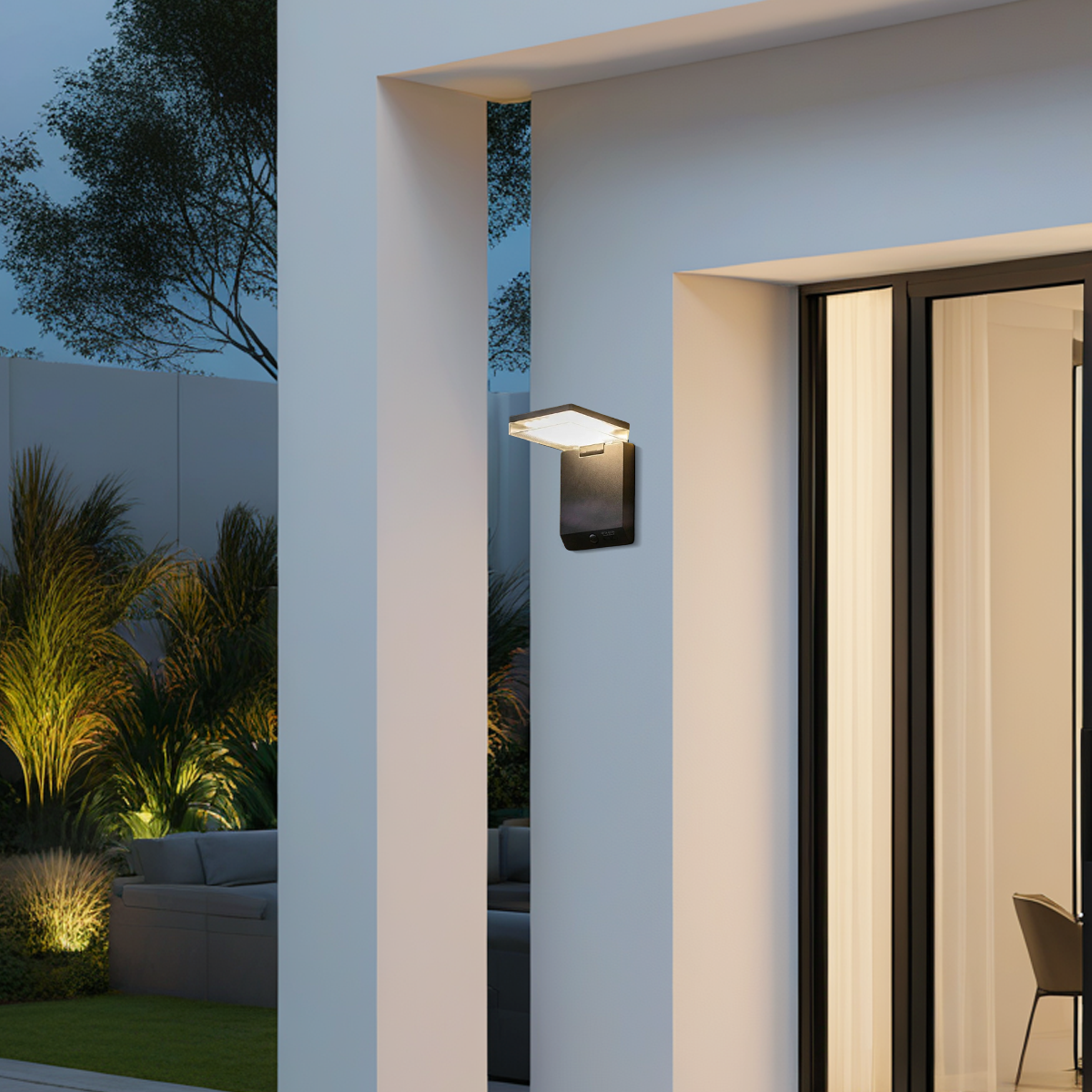 Modern Solar Outdoor Wall Lamp Acrylic with Motion Sensor (Waterproof) - Flindria