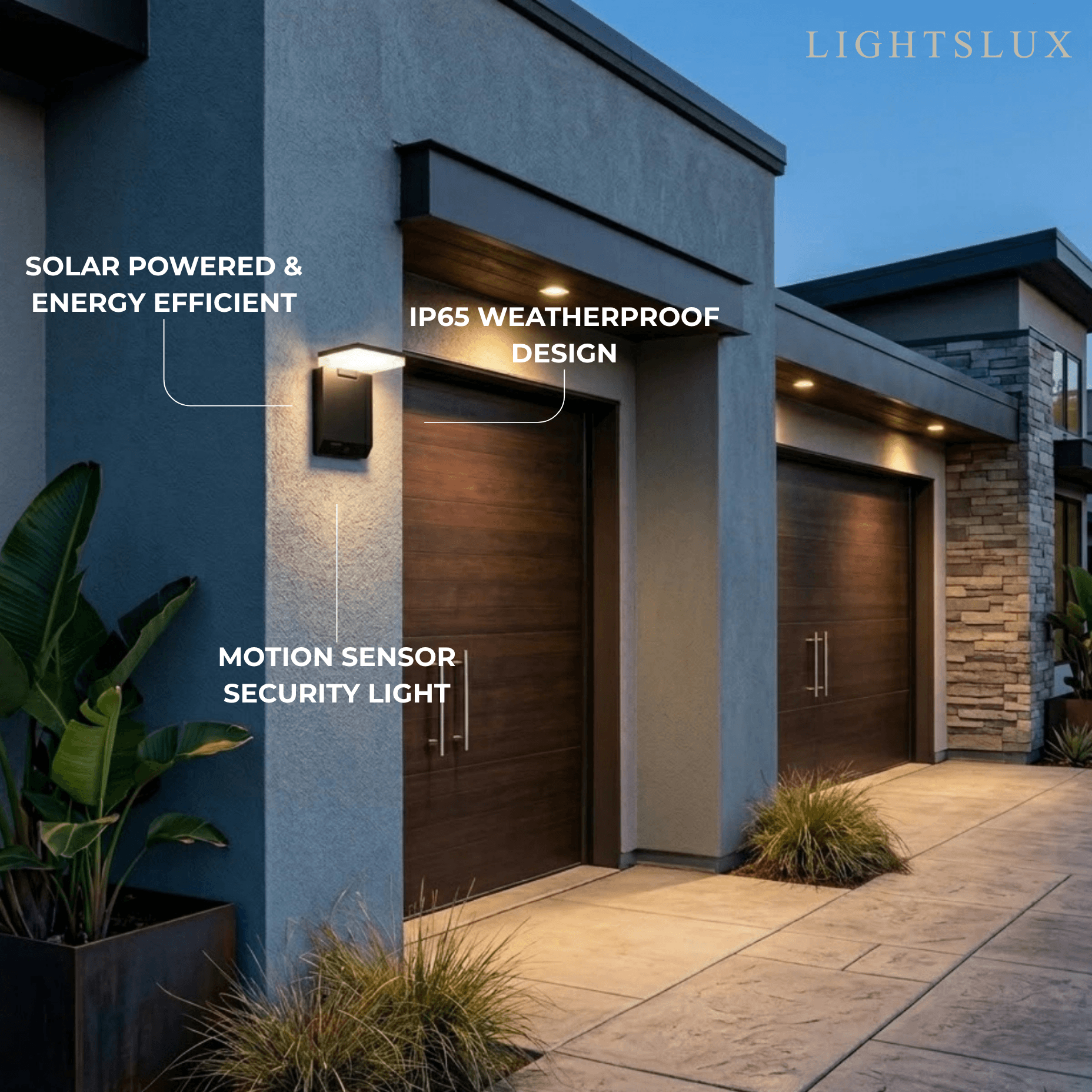 Modern Solar Outdoor Wall Lamp Acrylic with Motion Sensor (Waterproof) - Flindria