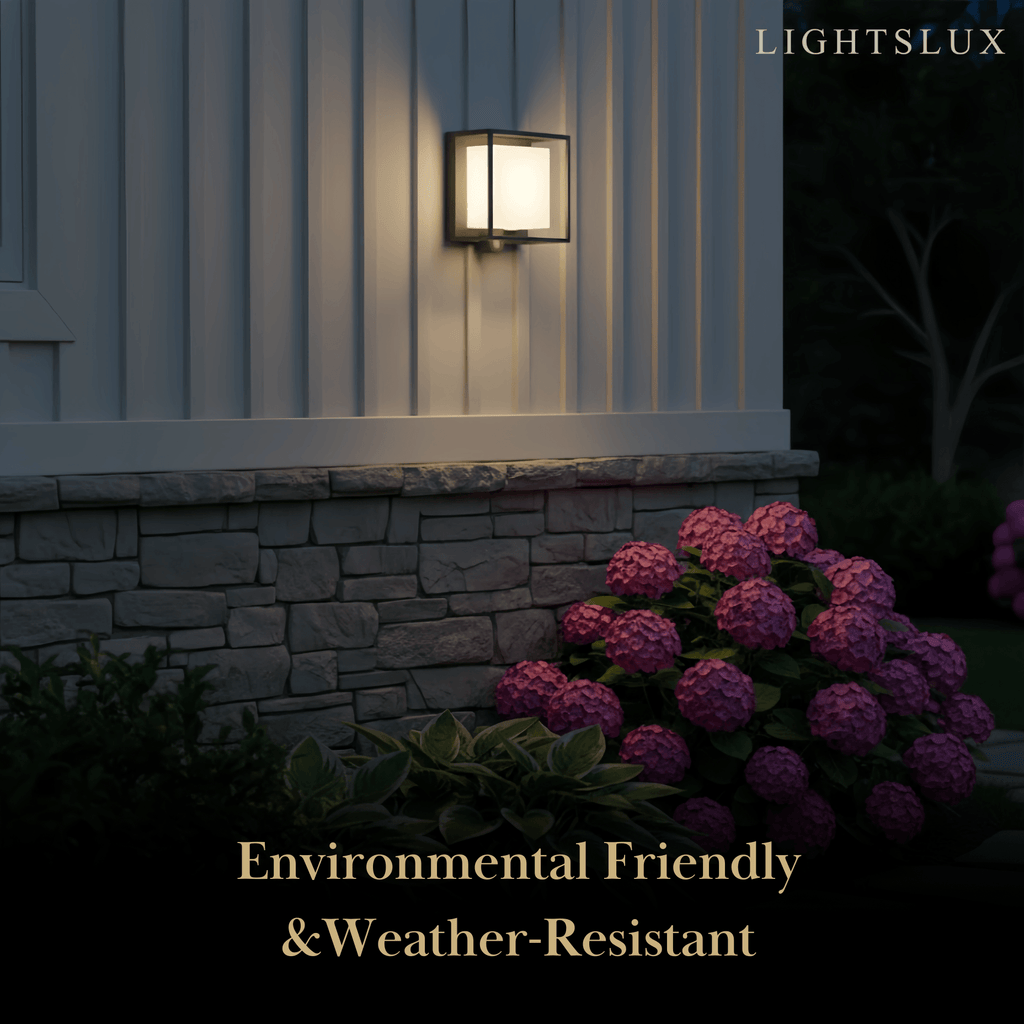 Modern Rectangular Outdoor Wall Sconce – Black Acrylic Solar Light with Sensor - Flindria