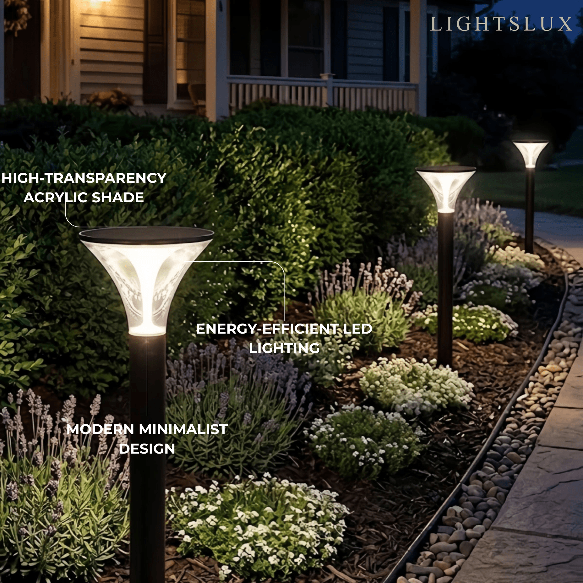 Modern Cylindrical Pathway Light – Black Metal/Acrylic Solar Outdoor Lamp - Flindria