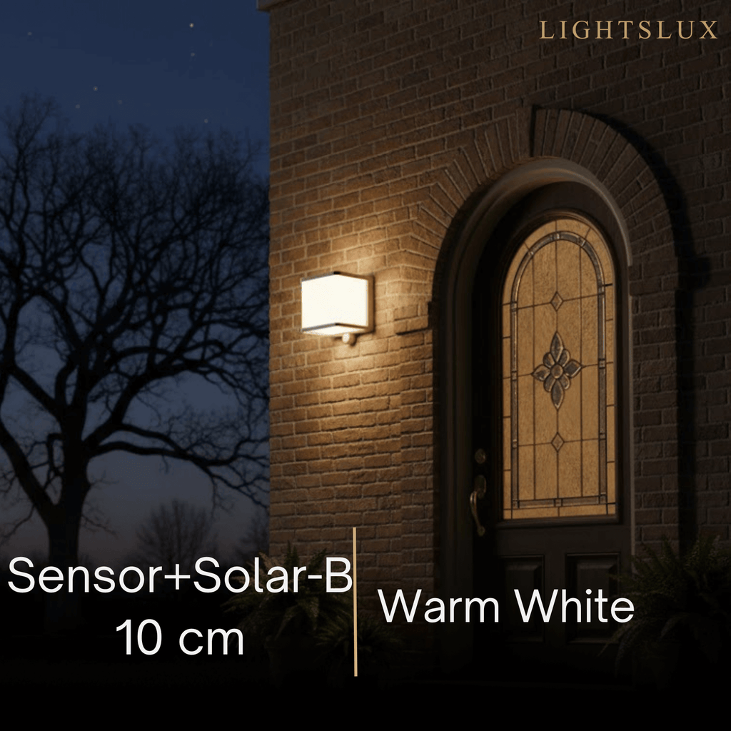Modern Solar LED Outdoor Wall Lamp – Waterproof Sensor Light for Courtyard - Flindria