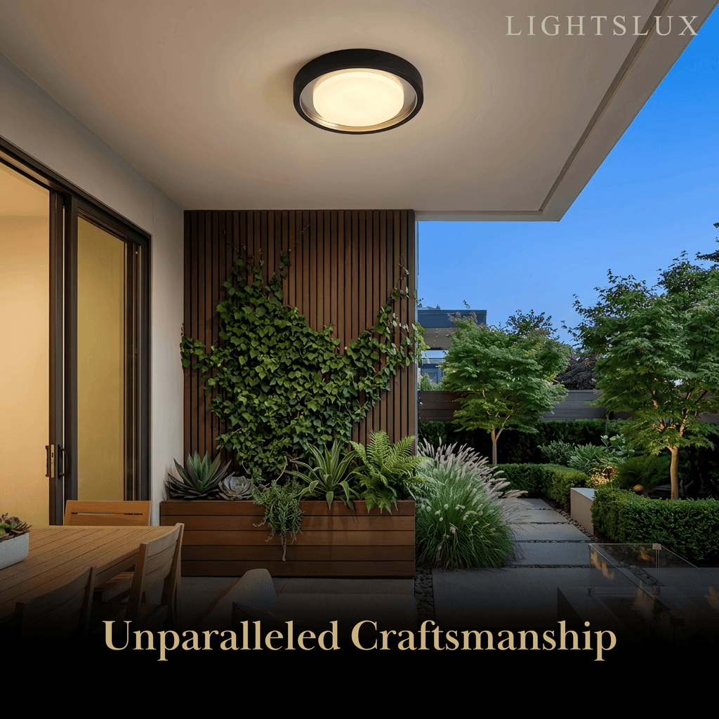 Modern Outdoor Wall Lamp - Black Metal & Acrylic Round Design for Garden - Flindria
