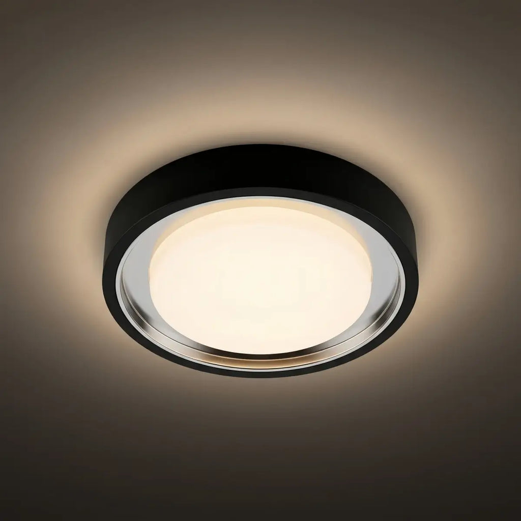 Modern Outdoor Wall Lamp - Black Metal & Acrylic Round Design for Garden - Flindria