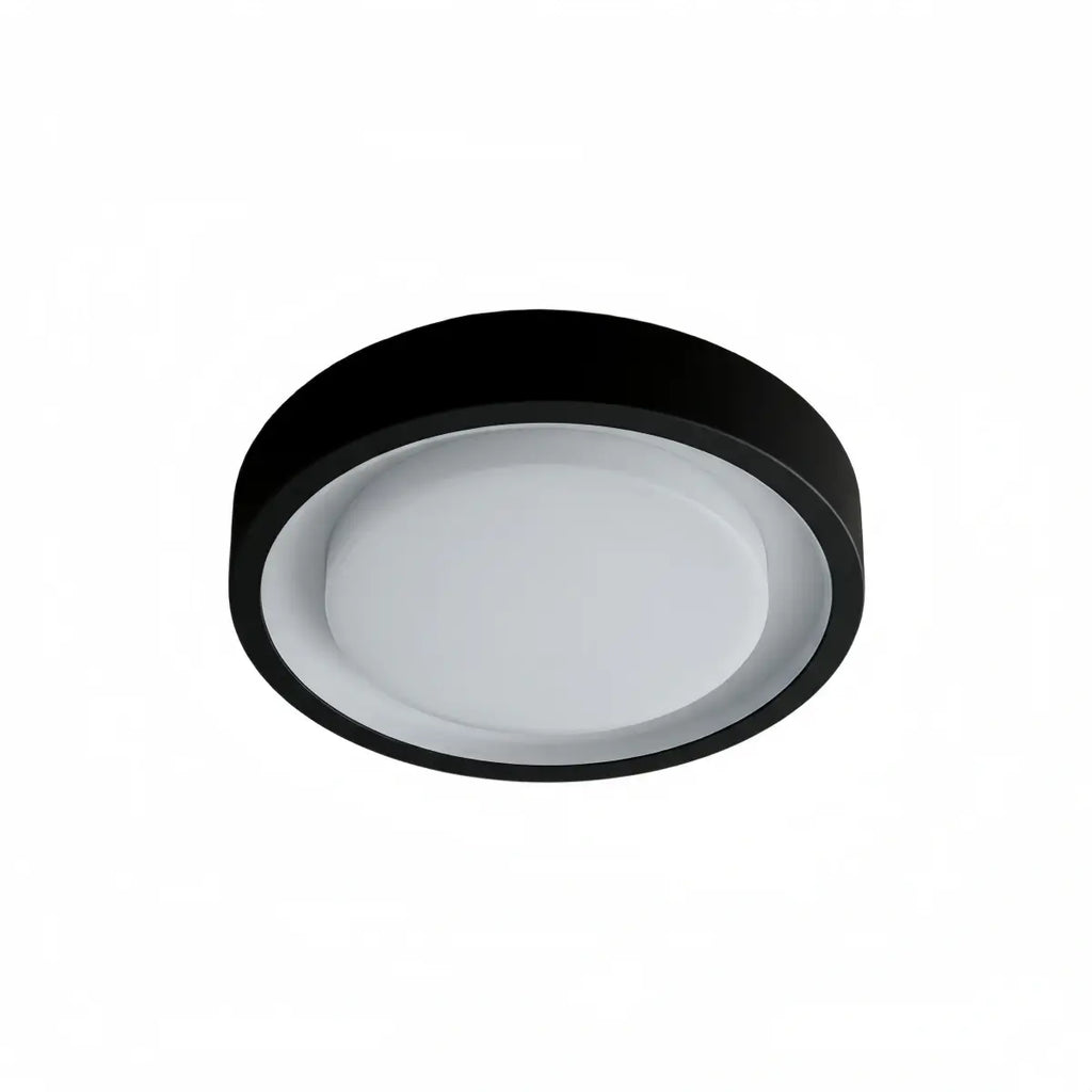 Modern Outdoor Wall Lamp - Black Metal & Acrylic Round Design for Garden - Flindria