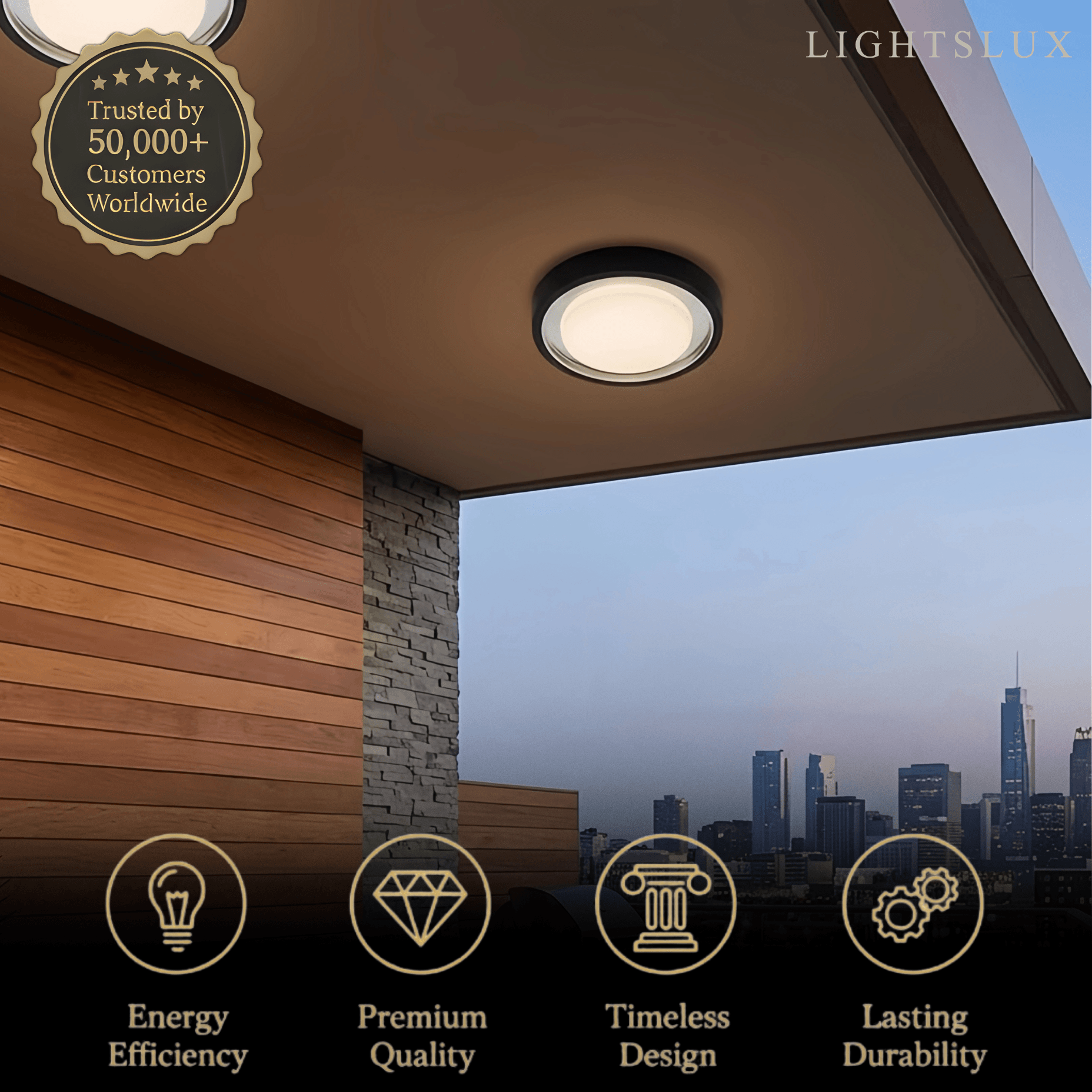 Modern Outdoor Wall Lamp - Black Metal & Acrylic Round Design for Garden - Flindria