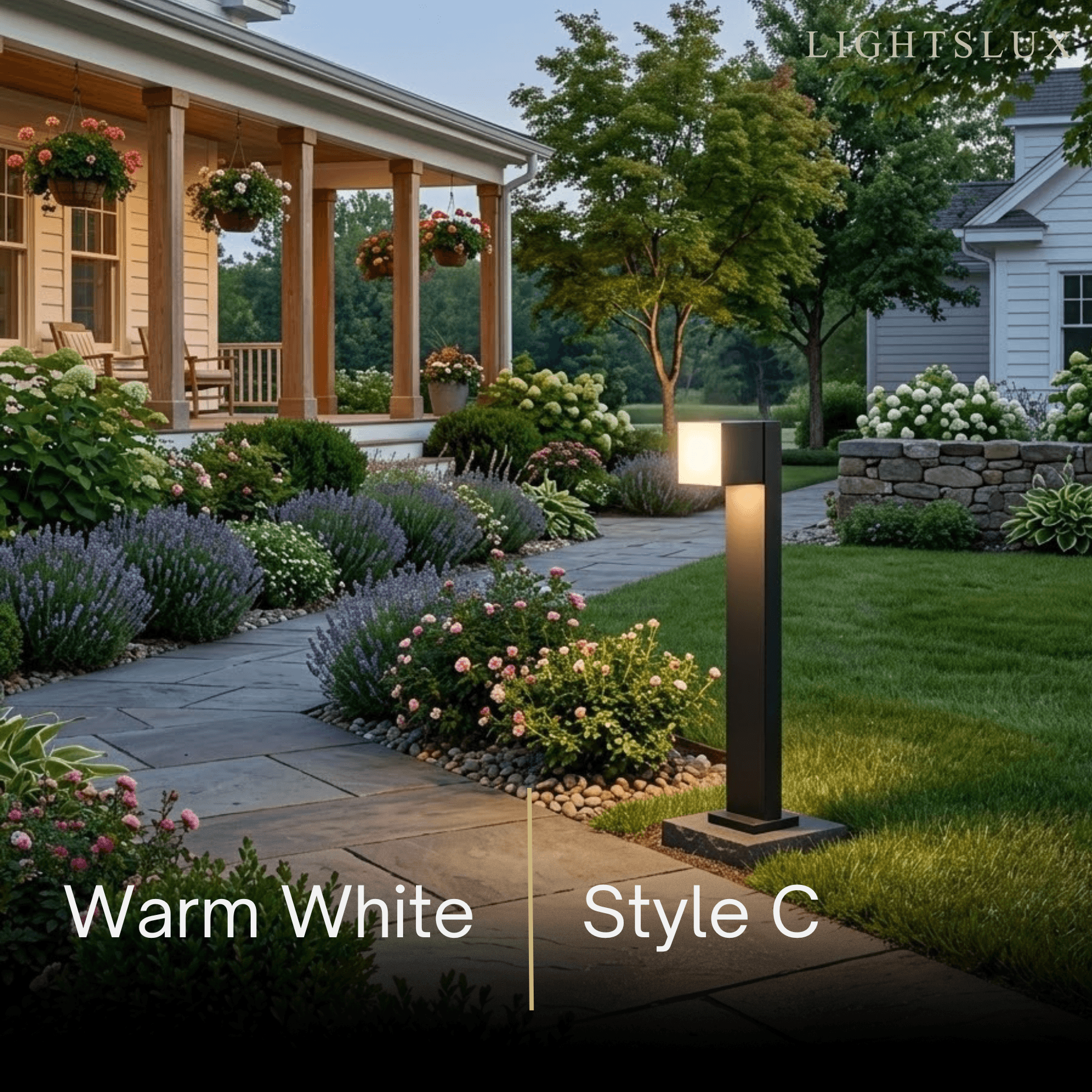 Minimalistická geometrická cesta lampa – černé kovové venkovní světlo - Flindria