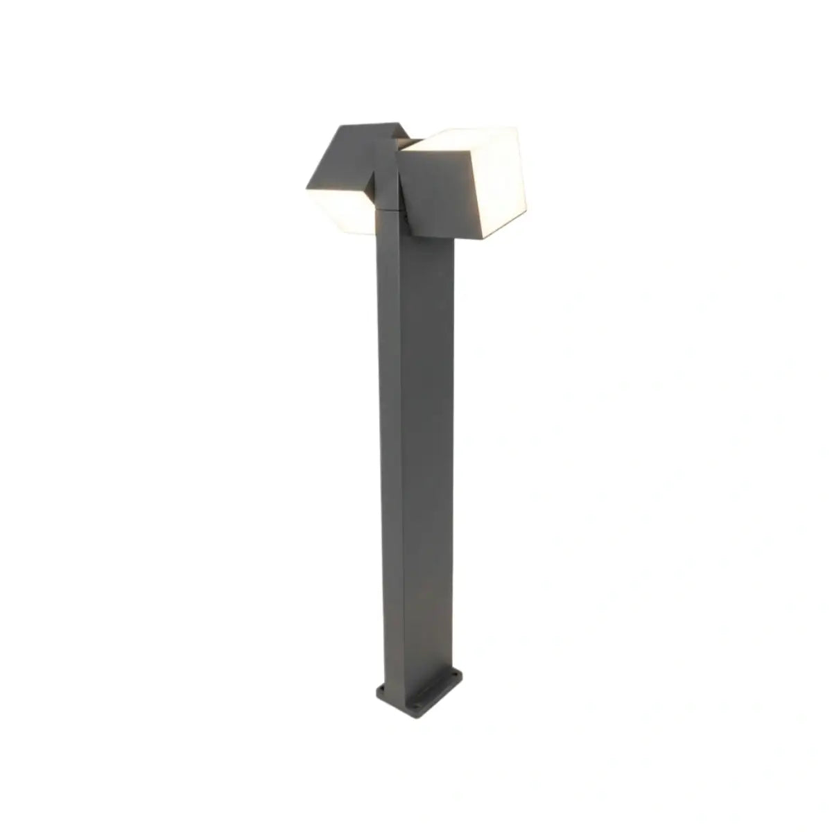 Minimalistická geometrická cesta lampa – černé kovové venkovní světlo - Flindria