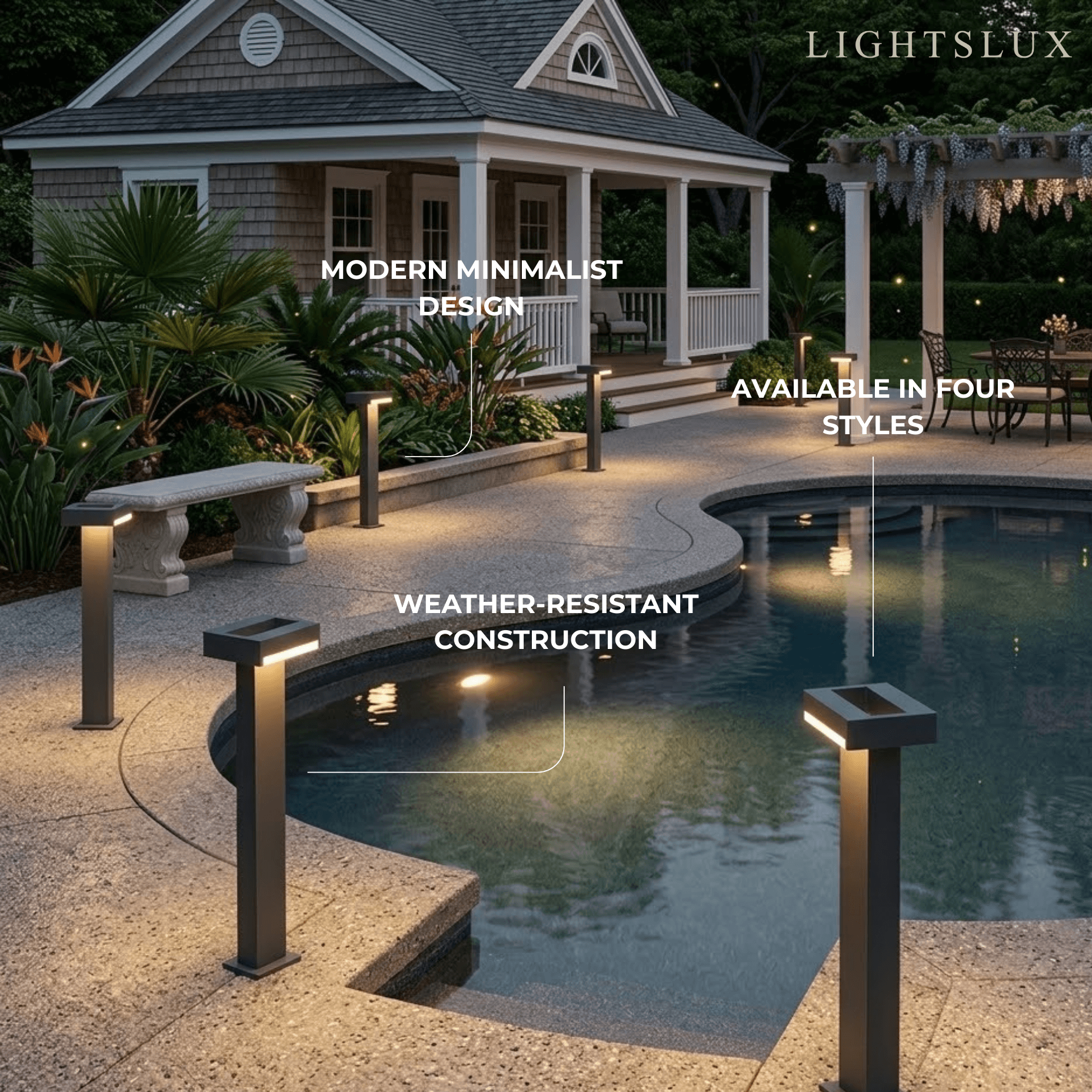 Lámpara minimalista geométrica para camino – Luz exterior de metal negro - Flindria