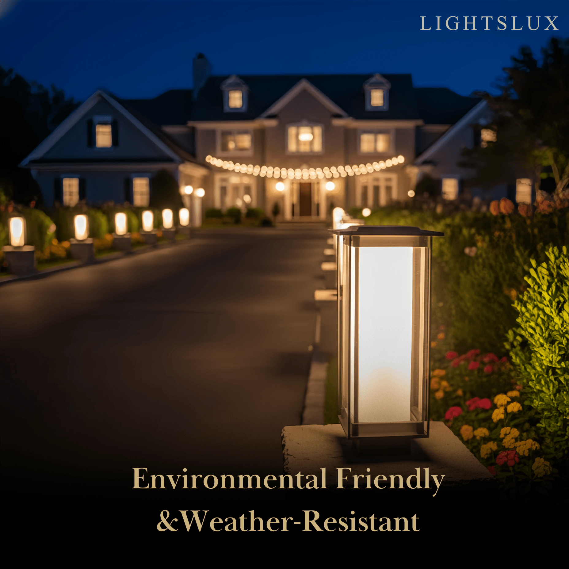 Modern Outdoor Floor Lamp - Black Cuboid Metal & Glass with RGB Lighting - Flindria