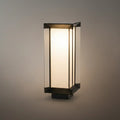 Modern Outdoor Floor Lamp - Black Cuboid Metal & Glass with RGB Lighting - Flindria