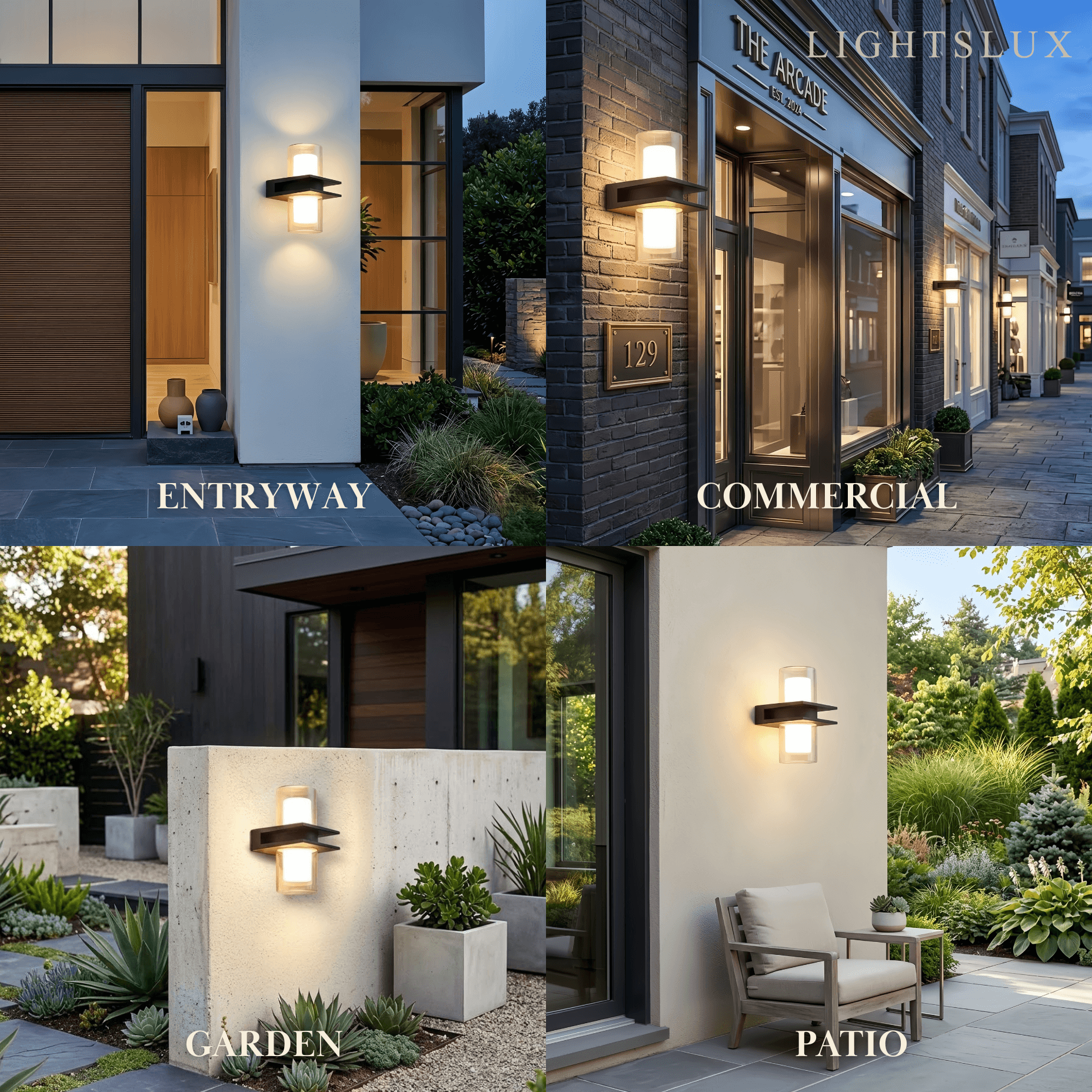 Modern Outdoor Wall Sconce - Black Metal & Glass Cylindrical Design for Garden - Flindria