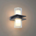 Modern Outdoor Wall Sconce - Black Metal & Glass Cylindrical Design for Garden - Flindria