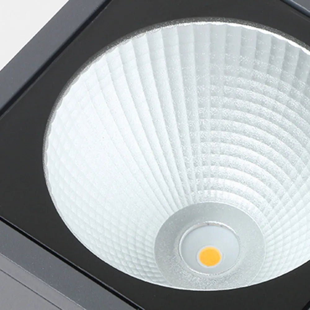 Industrial Outdoor Ceiling Light - Grey Metal Glass Square Design for Patio - Flindria