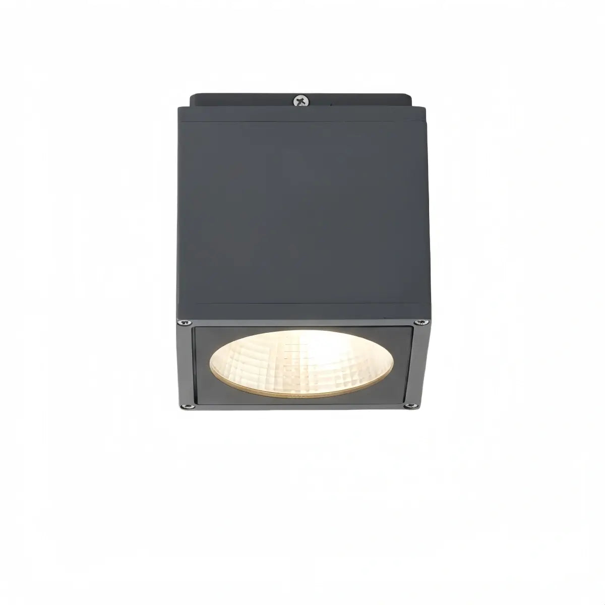 Industrial Outdoor Ceiling Light - Grey Metal Glass Square Design for Patio - Flindria