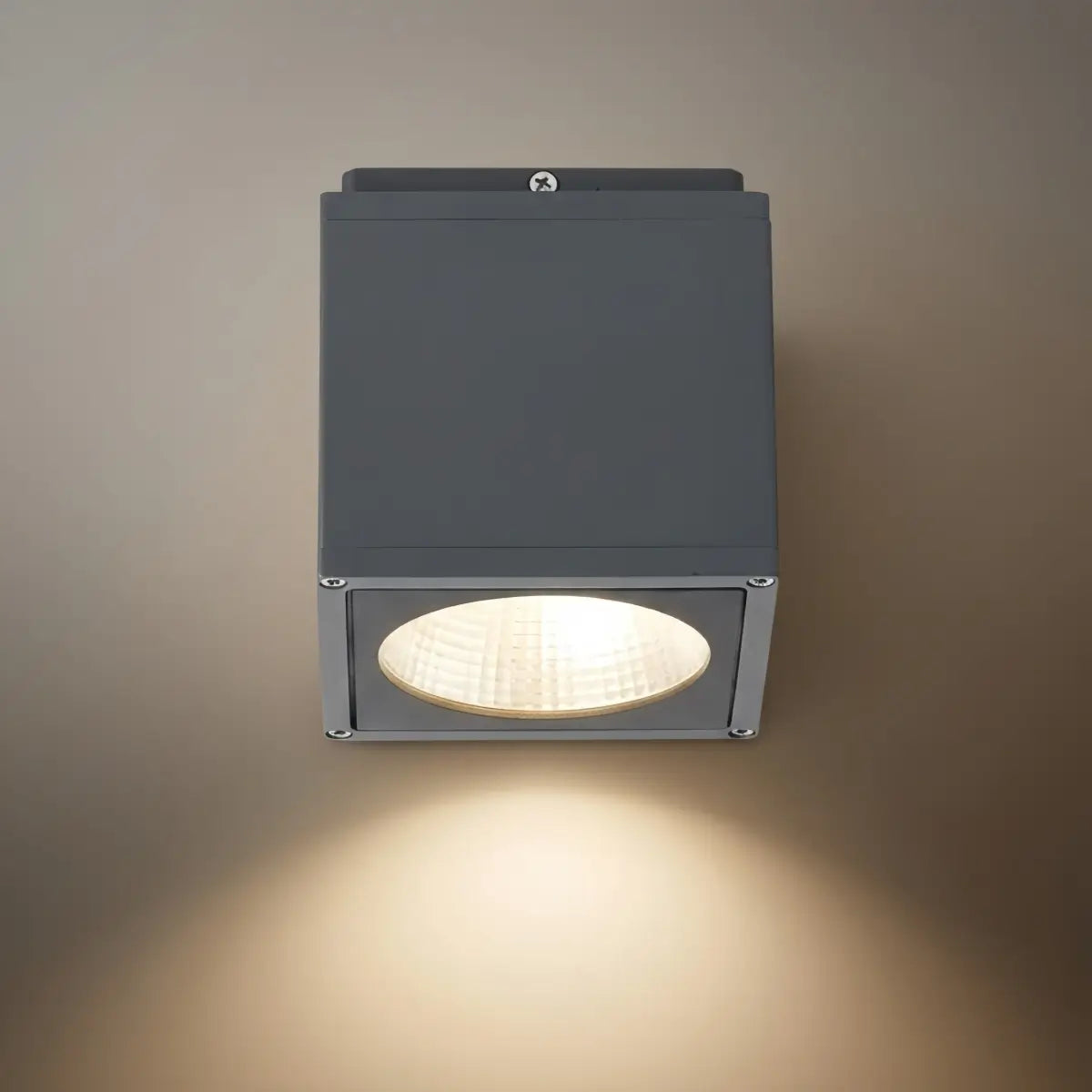 Industrial Outdoor Ceiling Light - Grey Metal Glass Square Design for Patio - Flindria