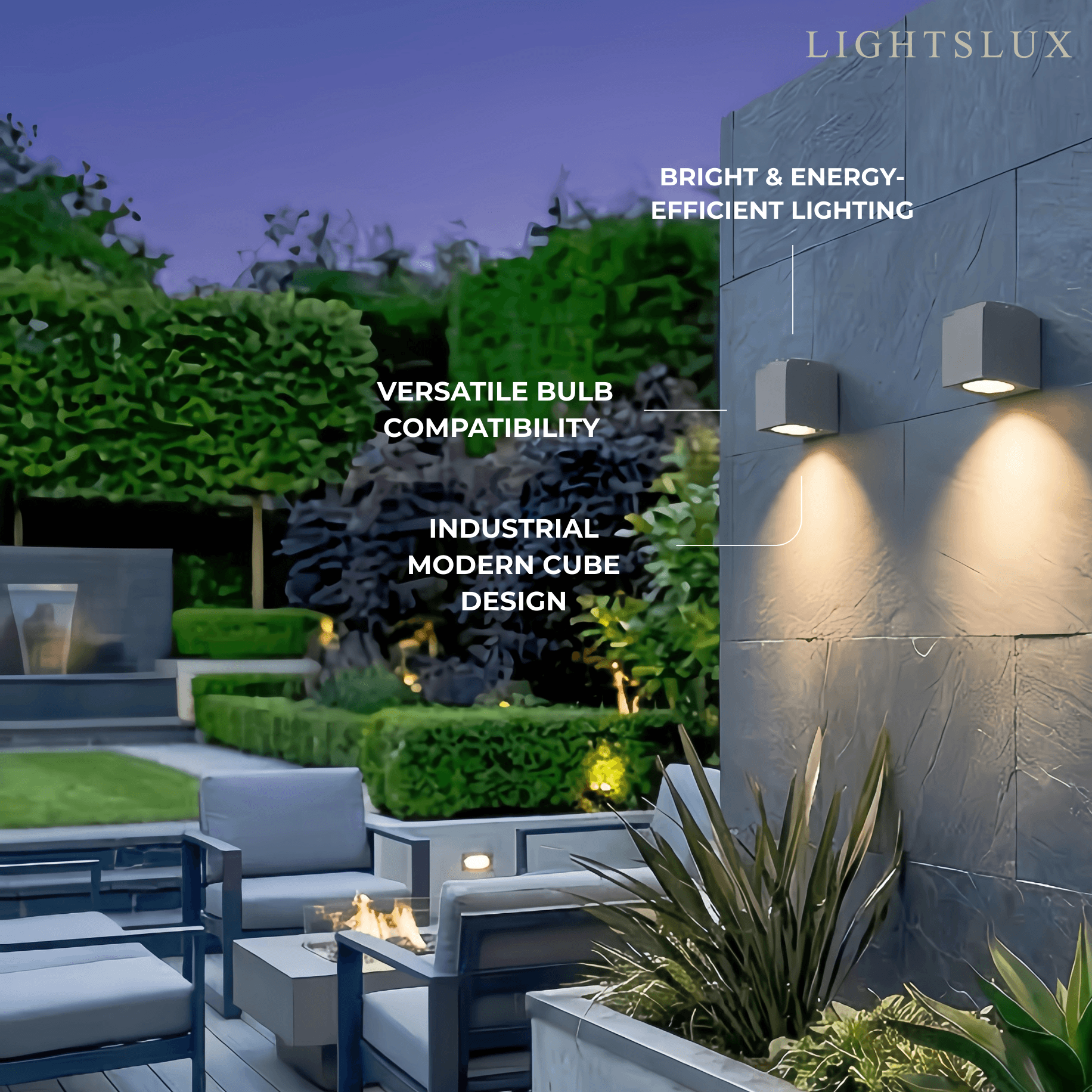 Industrial Outdoor Ceiling Light - Grey Metal Glass Square Design for Patio - Flindria