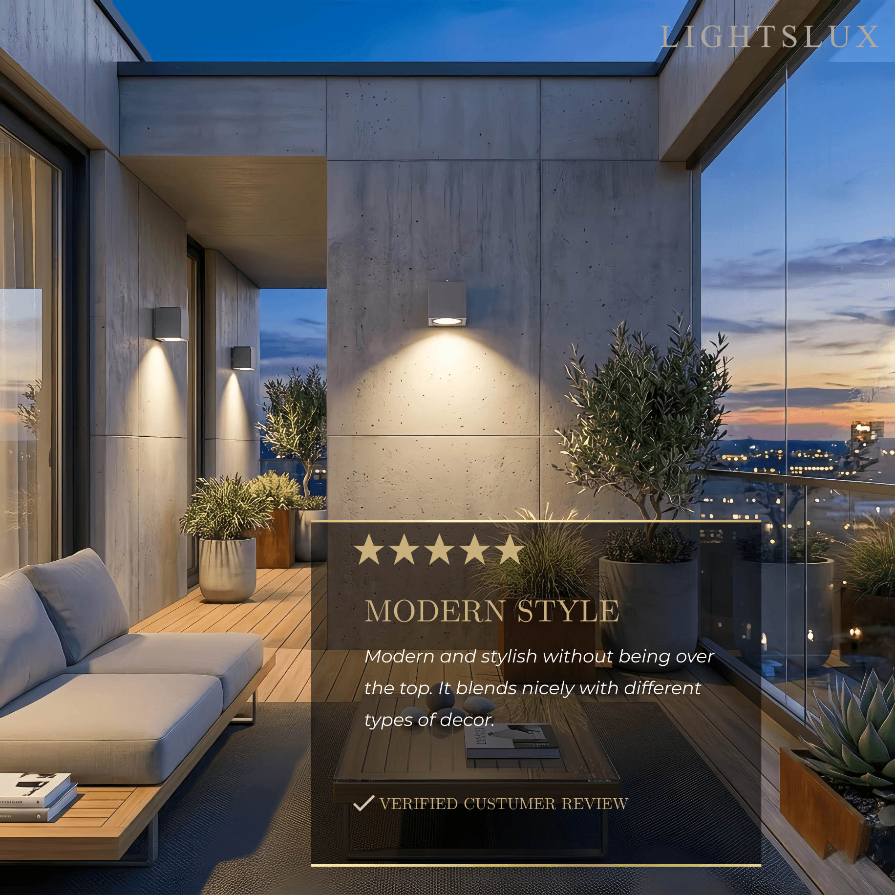 Industrial Outdoor Ceiling Light - Grey Metal Glass Square Design for Patio - Flindria