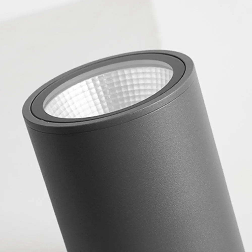 Modern Outdoor Ceiling Light - Black Metal/Glass Cylindrical for Garden - Flindria