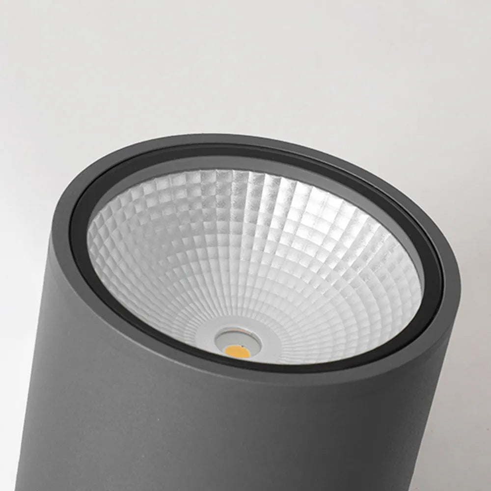 Modern Outdoor Ceiling Light - Black Metal/Glass Cylindrical for Garden - Flindria