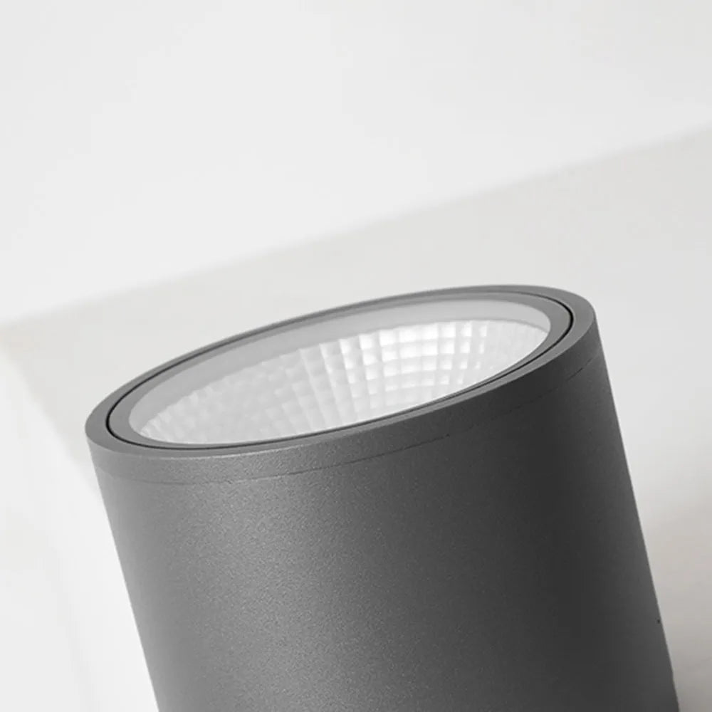 Modern Outdoor Ceiling Light - Black Metal/Glass Cylindrical for Garden - Flindria