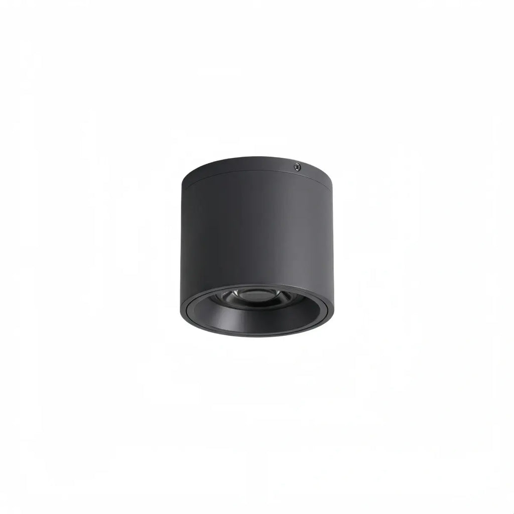 Modern Outdoor Ceiling Light - Black Metal/Glass Cylindrical for Garden - Flindria