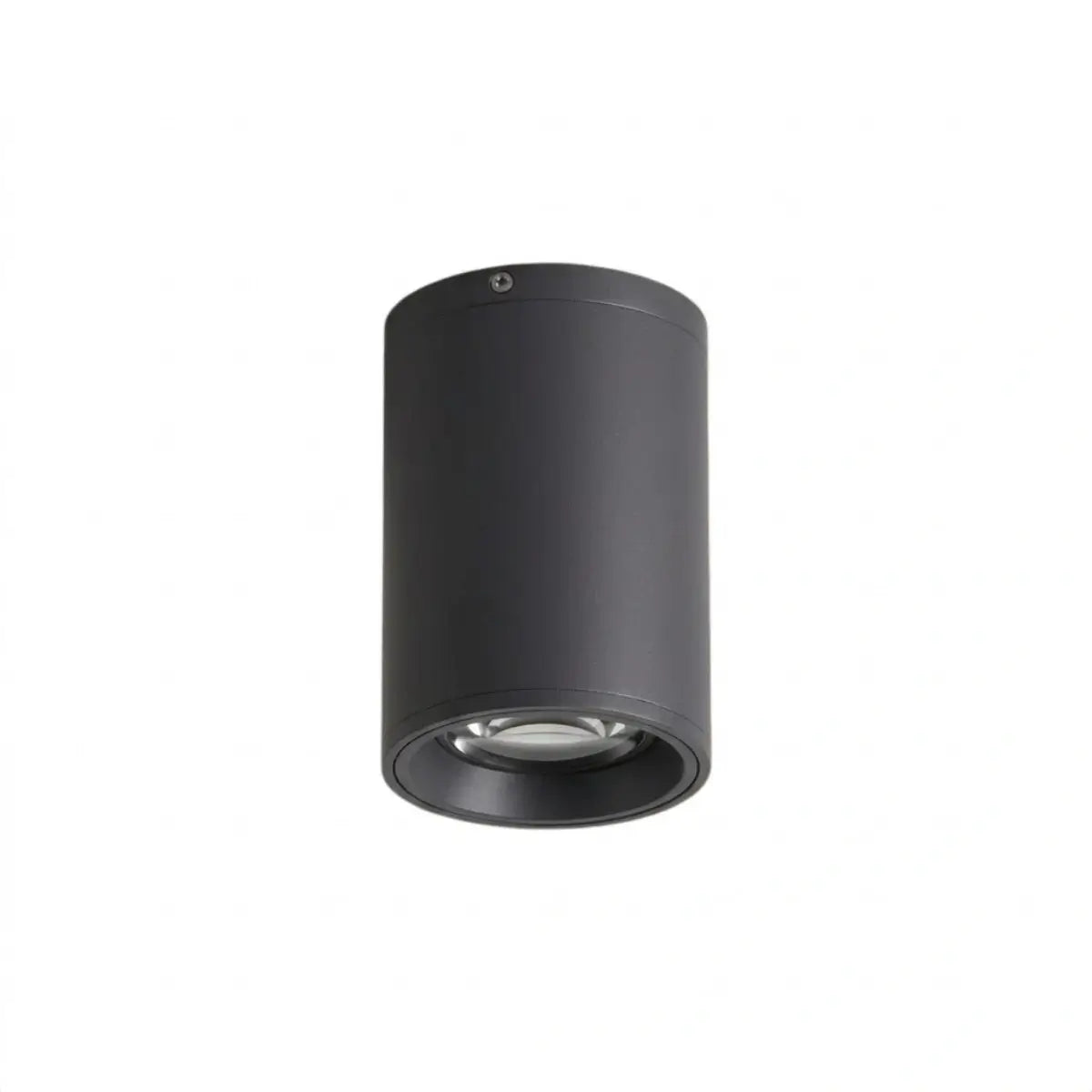 Modern Outdoor Ceiling Light - Black Metal/Glass Cylindrical for Garden - Flindria