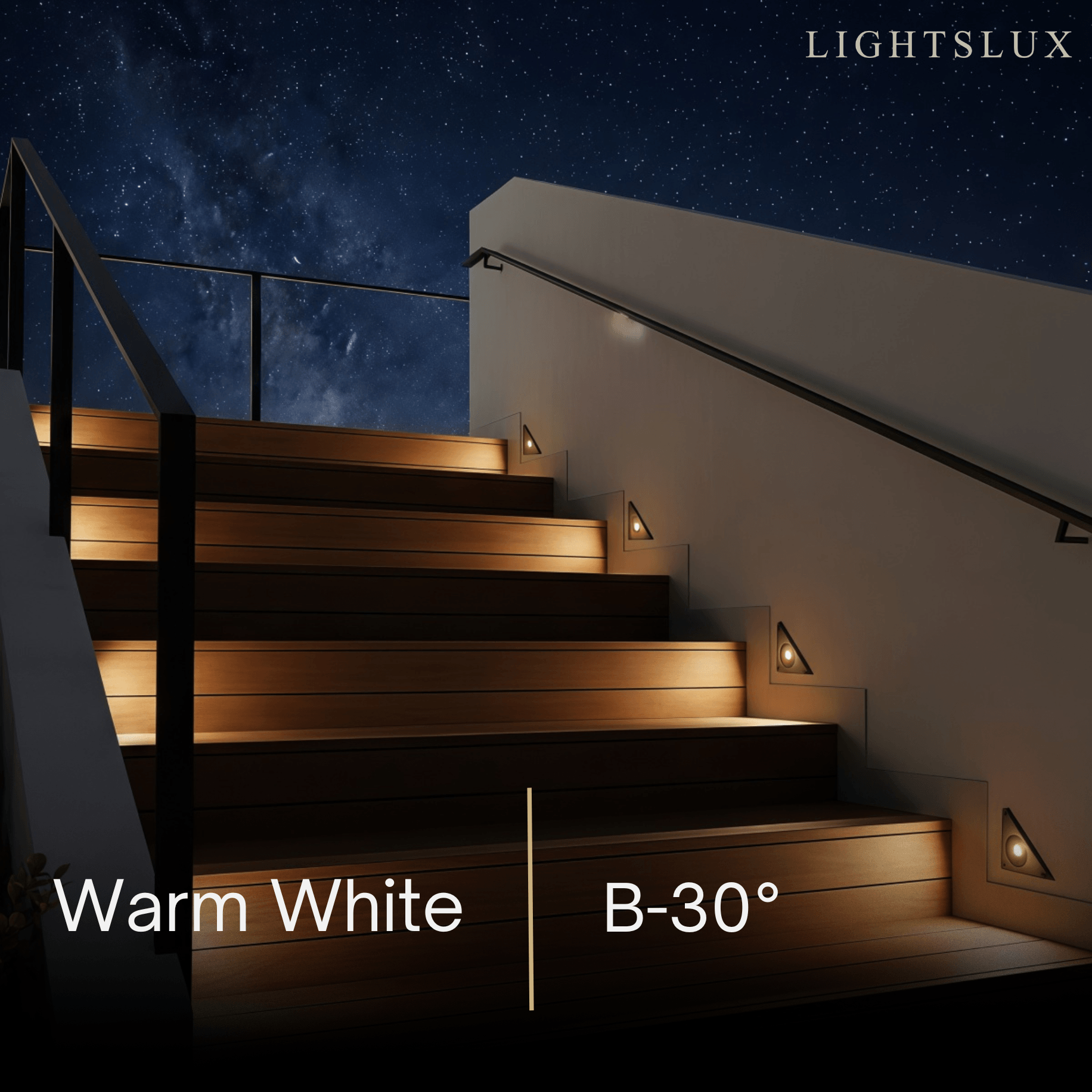 Luz de escalera exterior triangular moderna – lámpara de cubierta negra con sensor de movimiento - Flindria