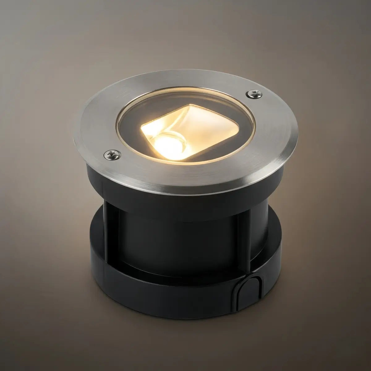 Luces minimalistas para terraza exterior - Diseño cilíndrico de metal negro y vidrio para escaleras - Flindria