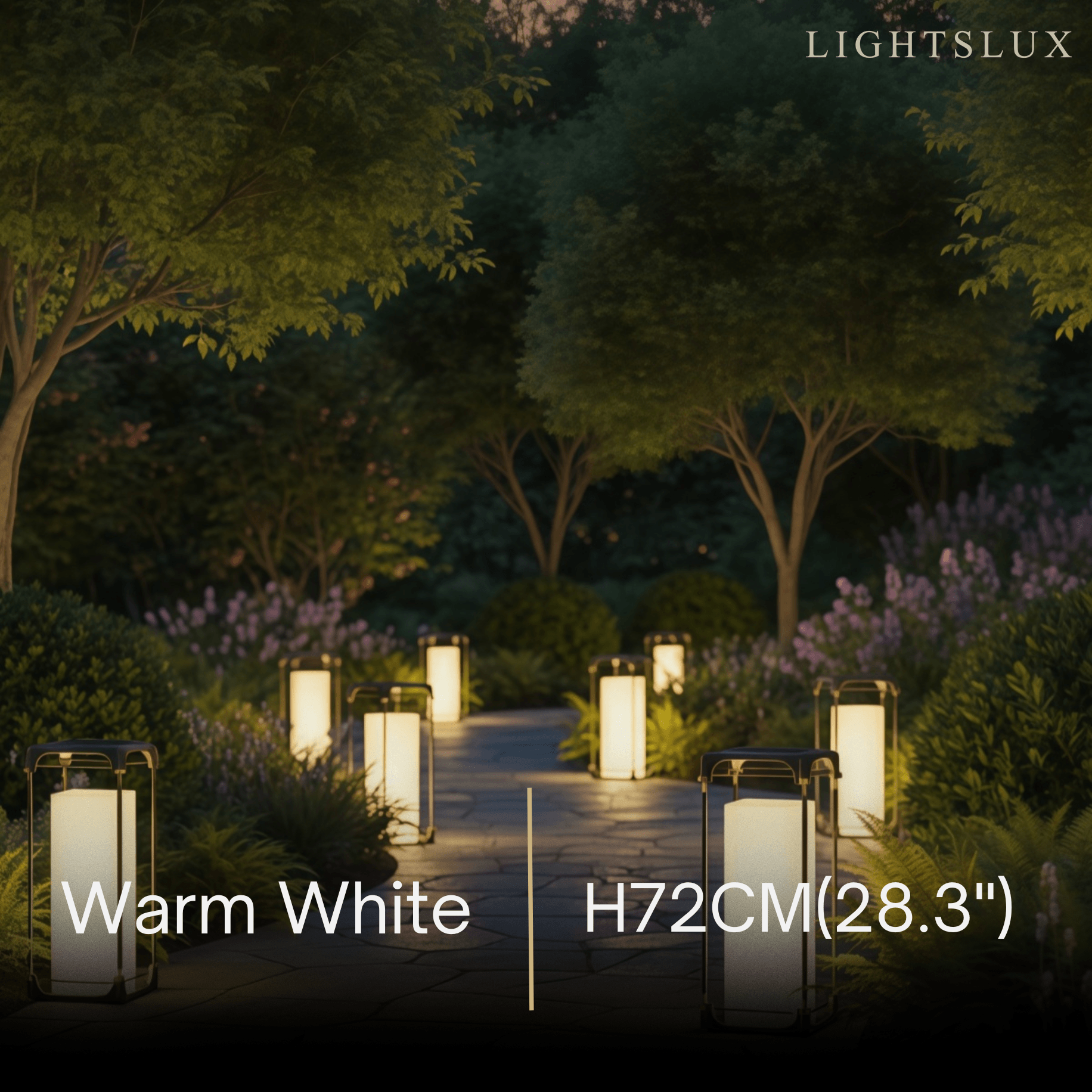 Modern Square Outdoor Floor Lamp — Black Metal/Acrylic Lantern for Patio - Flindria