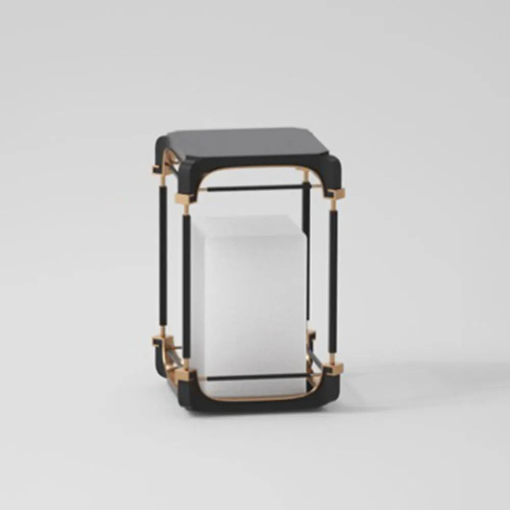 Modern Square Outdoor Floor Lamp — Black Metal/Acrylic Lantern for Patio - Flindria