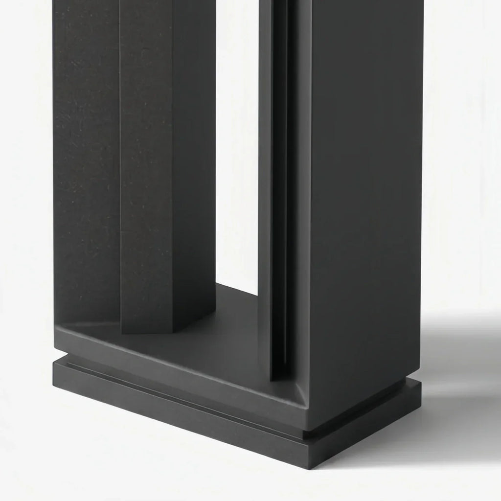 Lámpara rectangular moderna para camino - Metal negro/acrílico para senderos de jardín - Flindria