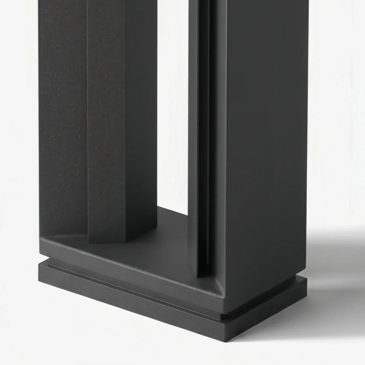 Lámpara rectangular moderna para camino - Metal negro/acrílico para senderos de jardín - Flindria
