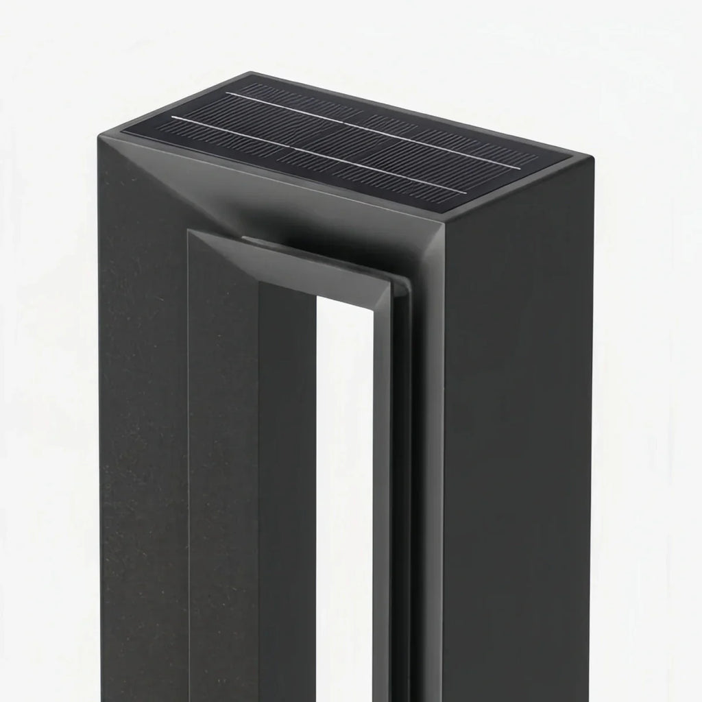 Lámpara rectangular moderna para camino - Metal negro/acrílico para senderos de jardín - Flindria