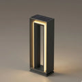 Lámpara rectangular moderna para camino - Metal negro/acrílico para senderos de jardín - Flindria