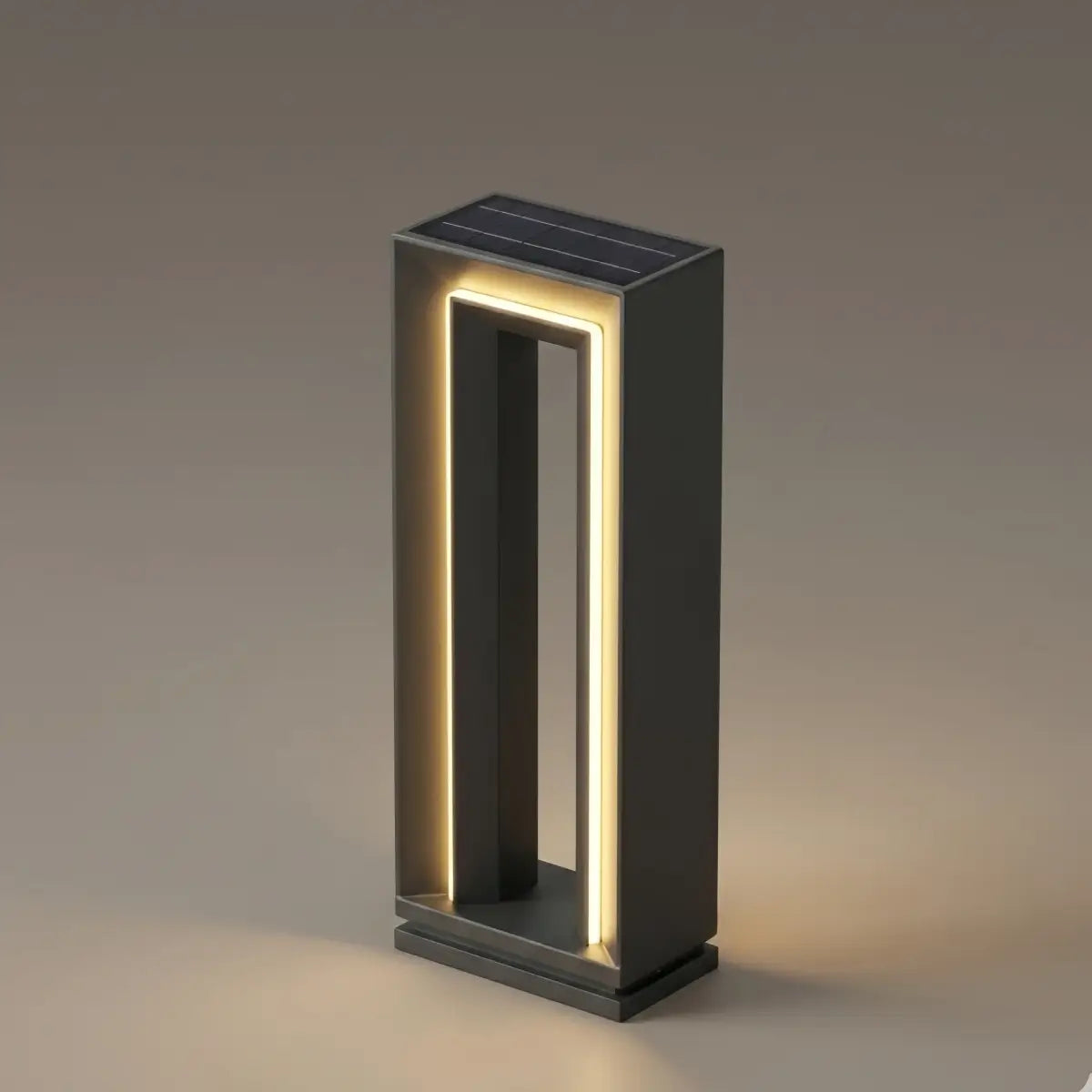 Lámpara rectangular moderna para camino - Metal negro/acrílico para senderos de jardín - Flindria