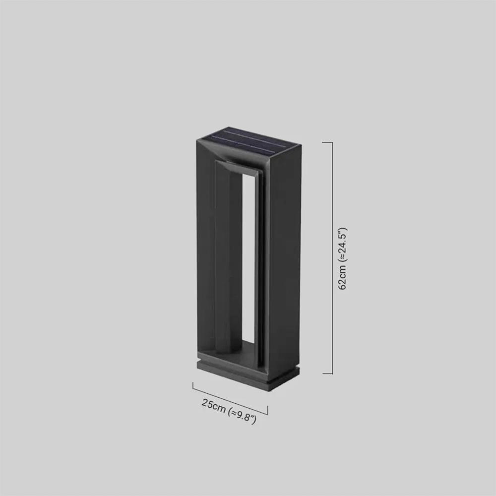 Lámpara rectangular moderna para camino - Metal negro/acrílico para senderos de jardín - Flindria