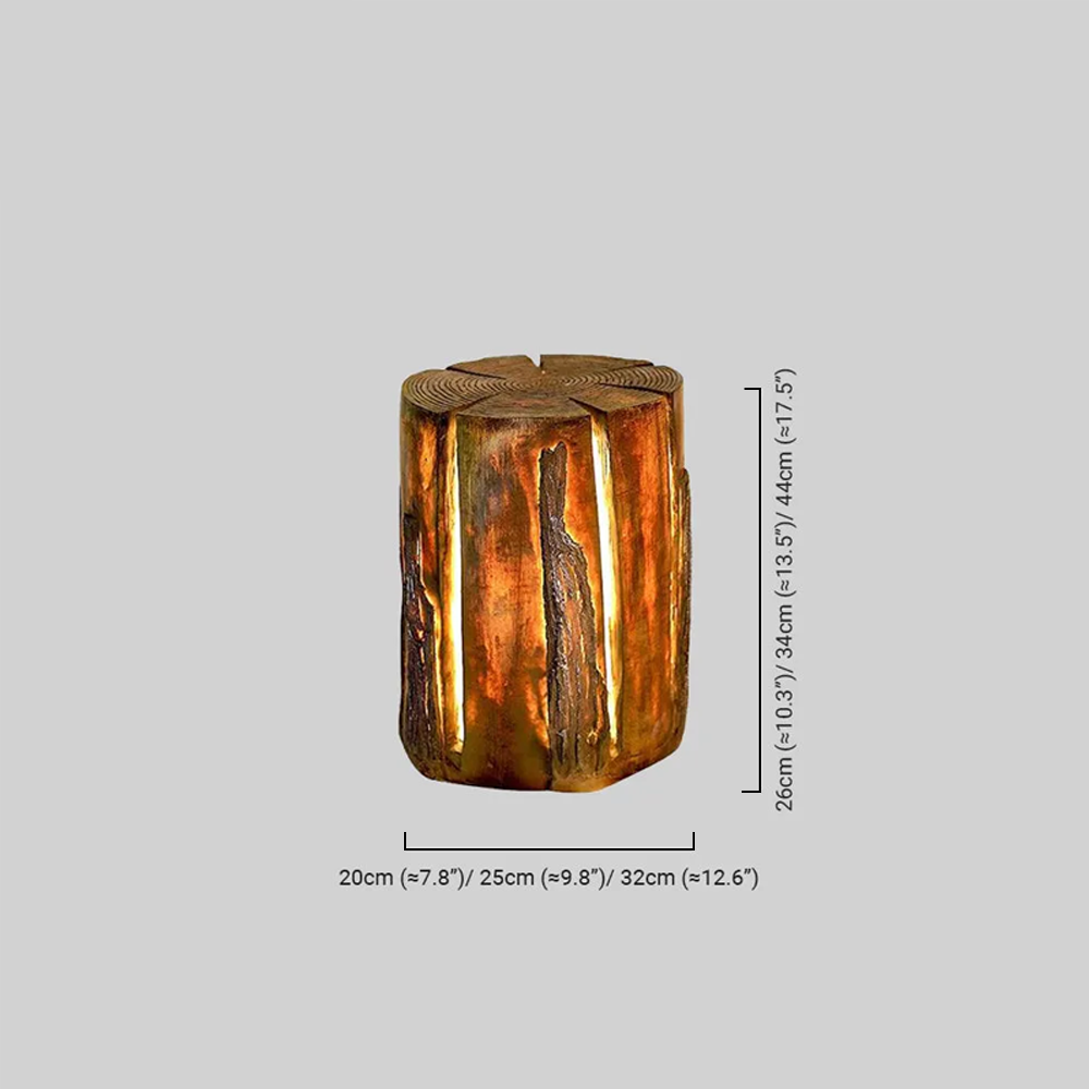 Botanica Art Deco Tree Stump Outdoor Lamp – Natural Wood-Look Resin for Courtyard/Garden - Flindria