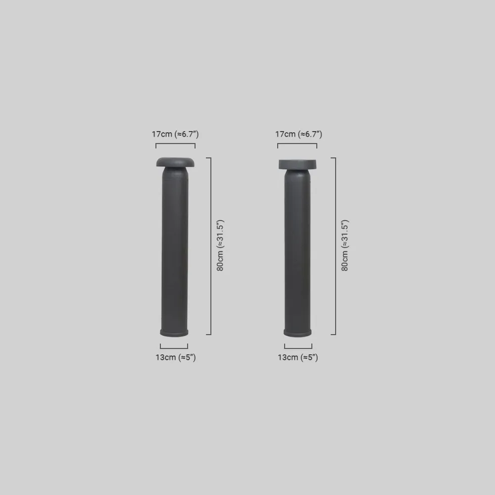 Lámpara cilíndrica minimalista para camino exterior - Metal negro/acrílico para césped - Flindria