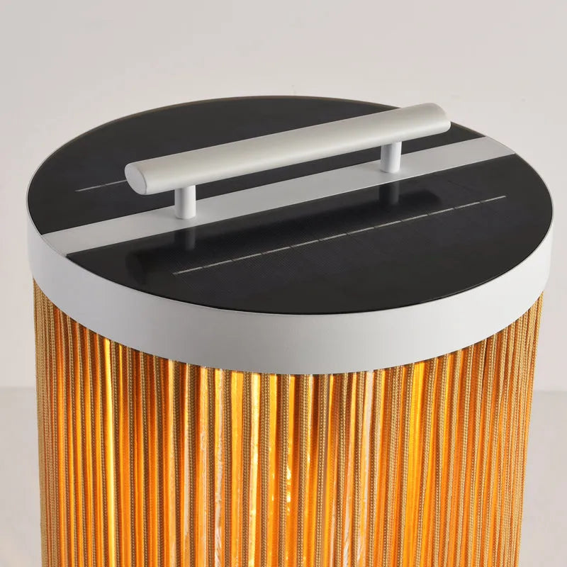 Farmhouse Cylindrical Floor Lamp – Metal Rattan for Outdoor Garden - Flindria