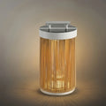 Farmhouse Cylindrical Floor Lamp – Metal Rattan for Outdoor Garden - Flindria
