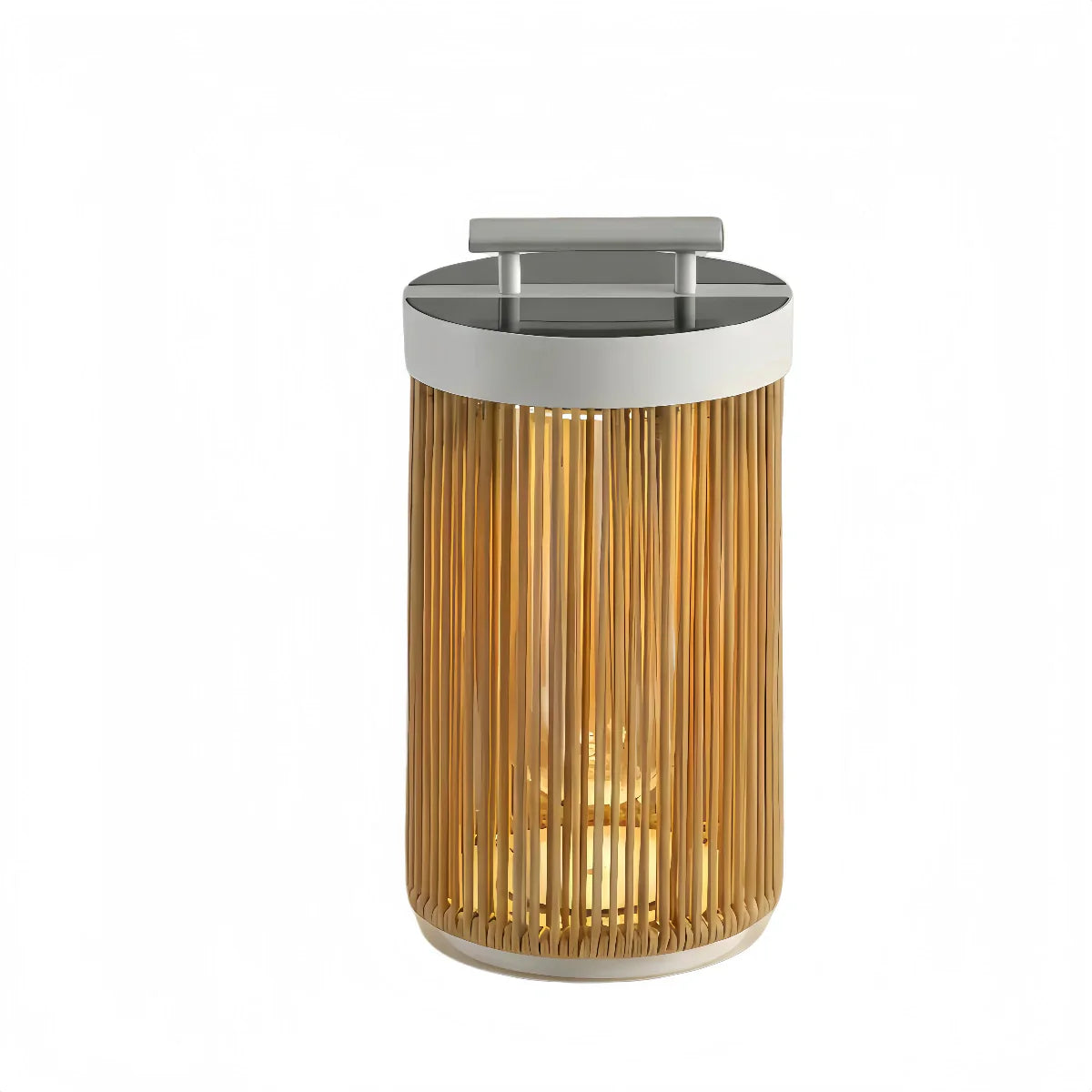 Farmhouse Cylindrical Floor Lamp – Metal Rattan for Outdoor Garden - Flindria