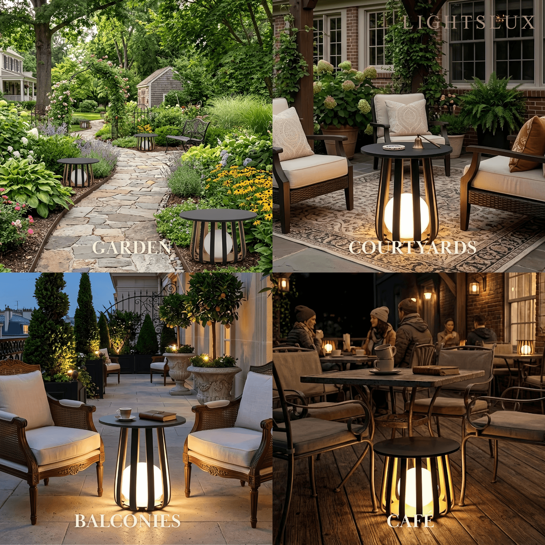 Lampe solaire moderne sur pied extérieure - Noir étanche pour patio/jardin - Flindria