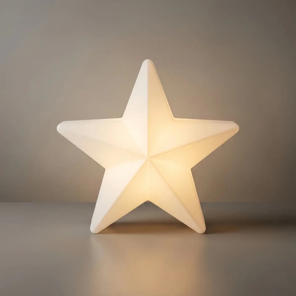 Modern Outdoor Path Lamp - White Acrylic Star Design Garden/Courtyard - Flindria