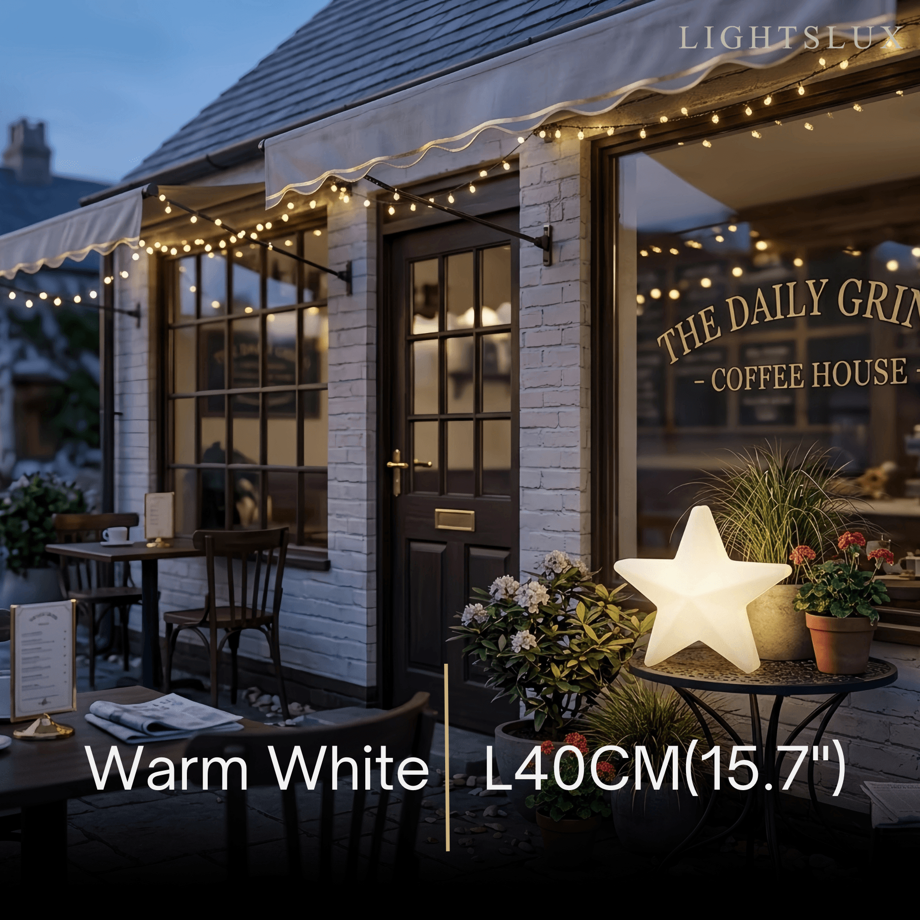Modern Outdoor Path Lamp - White Acrylic Star Design Garden/Courtyard - Flindria