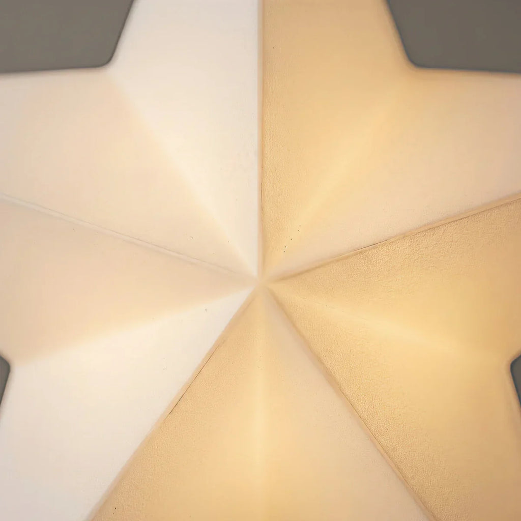 Modern Outdoor Path Lamp - White Acrylic Star Design Garden/Courtyard - Flindria