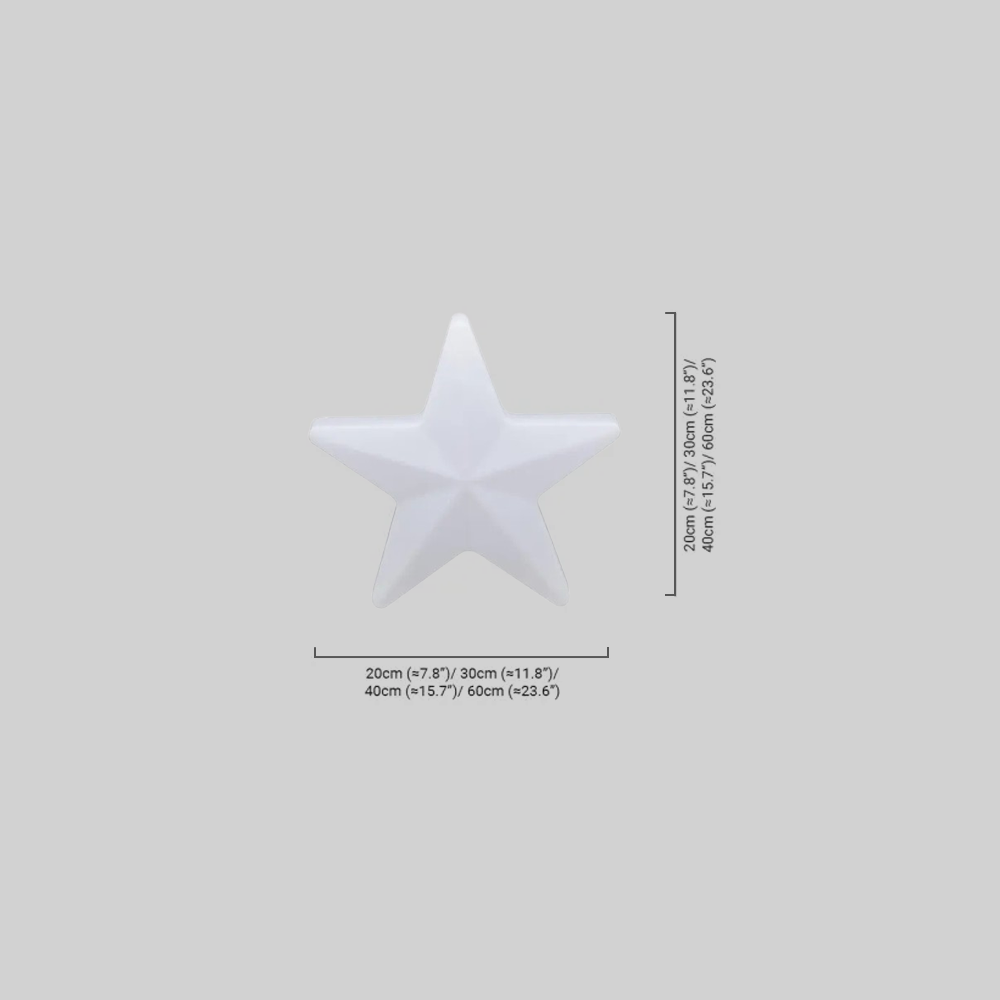 Modern Outdoor Path Lamp - White Acrylic Star Design Garden/Courtyard - Flindria