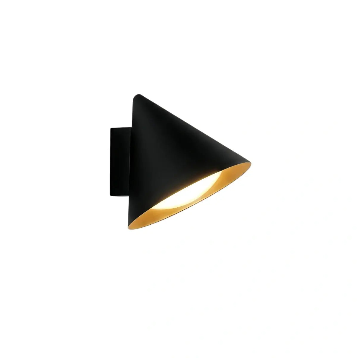 Lámpara de pared exterior cónica minimalista – Luz de metal negro para pared exterior - Flindria